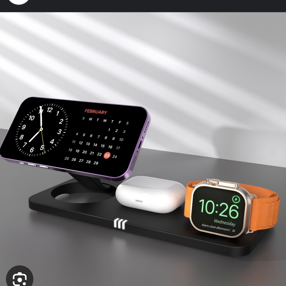 Shenzhen 3 In 1 Wireless Charging Stand V5 Black NOB